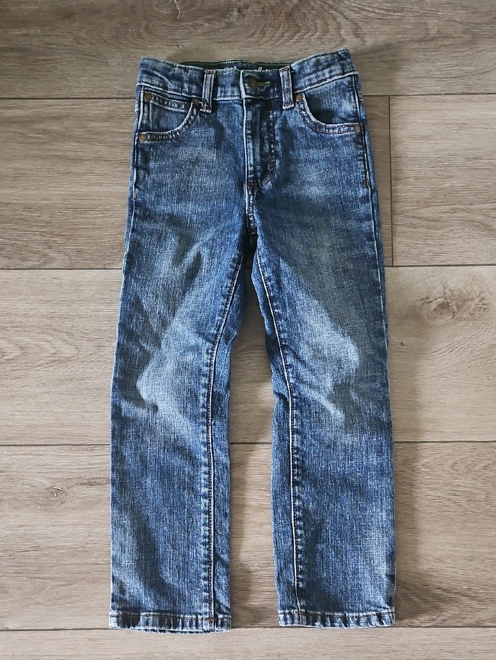 Wrangler Boys Blue Denim Straight-Leg Jeans